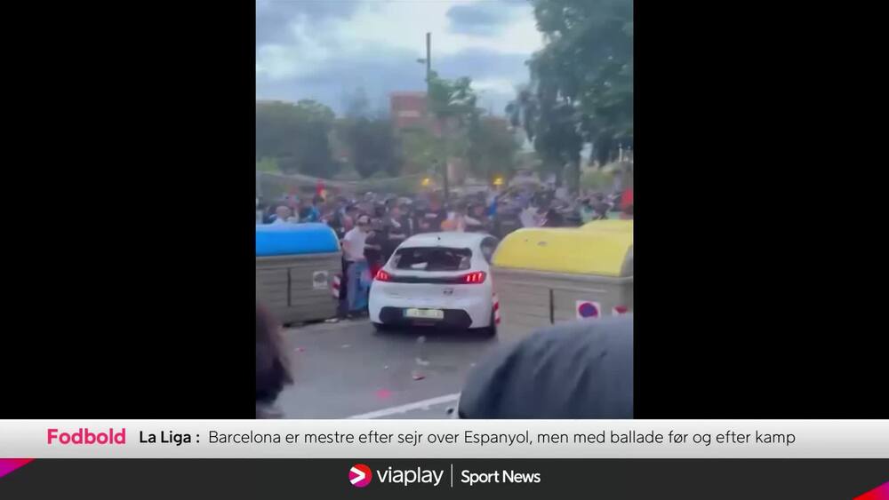 Ubehalige scener: Bil påkører fans før Barcelona-kamp