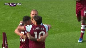 Soucek taps in West Ham’s opener against Newcastle