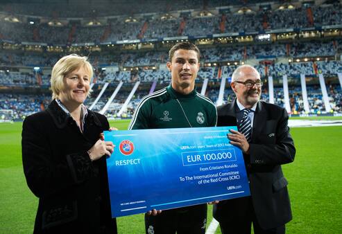 Foto: Cristiano Ronaldo donerer penge til Røde Kors