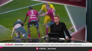 Skandale: Tilskuer angriber fodboldspiller i svensk ligakamp