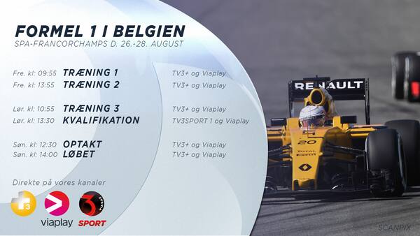 Formel 1: Se træning fra Spa kl. 09.55