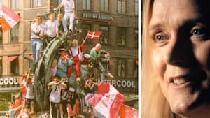 Minder fra '92: Michelle røg i springvand på Rådhuspladsen efter dansk EM-triumf