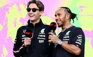 Hamilton og Russell lykønsker Norris og McLaren