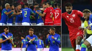 Rødt kort, Slimane-assist og samba-rytmer: Se alle highlights fra Brasiliens sejr over Tunesien