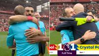 Salah og Slot krammer stoppende dommer farvel