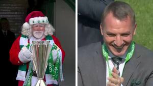 Årets klip: Celtic får overrakt pokalen af Julemanden