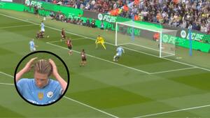 De Bruyne misser gigachance i sidste hjemmekamp