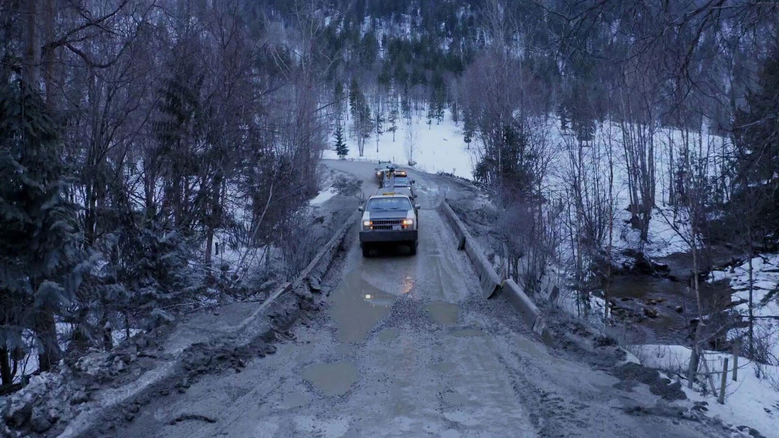 Lastbilschaufförer på småvägar