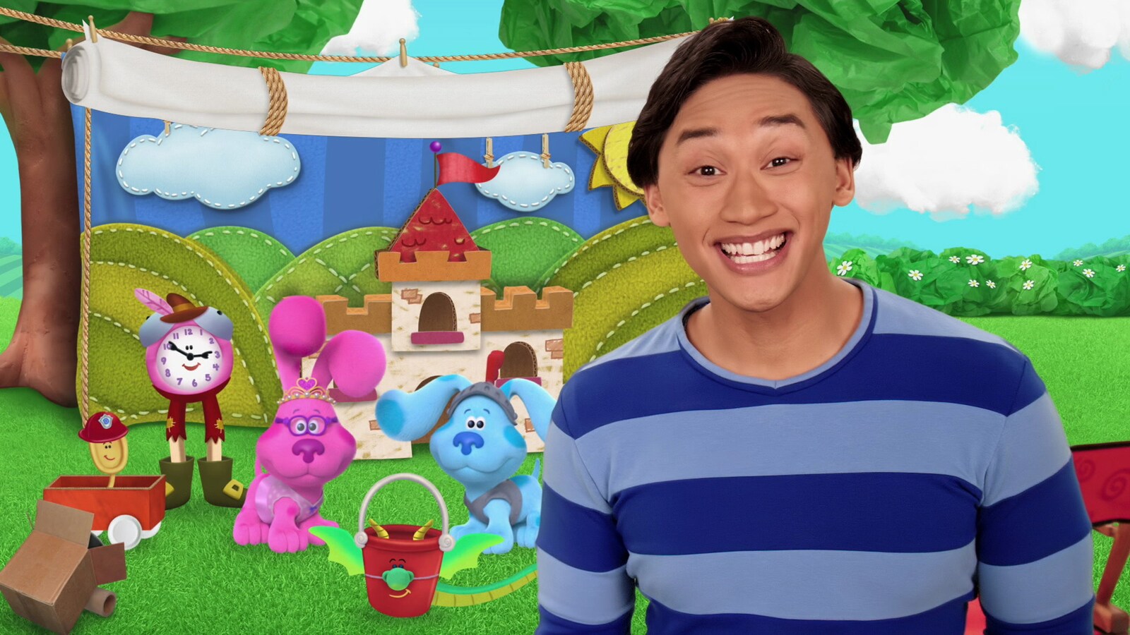 Blå laver en film med dig